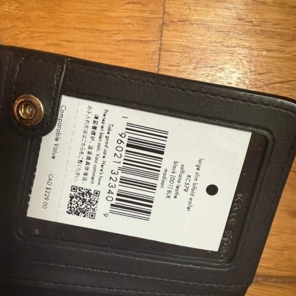Kate Spade Large Slim Bifold Wallet Black - Picture 3 of 4